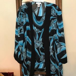 3 for $20 Catherine’s blue floral chiffon jacket and shell